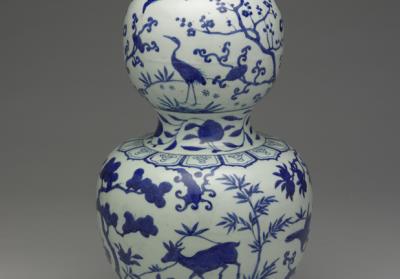 图片[2]-Gourd-shaped vase with longevity symbols decoration in underglaze blue, Ming dynasty, Jiajing reign (1522-1566)-China Archive